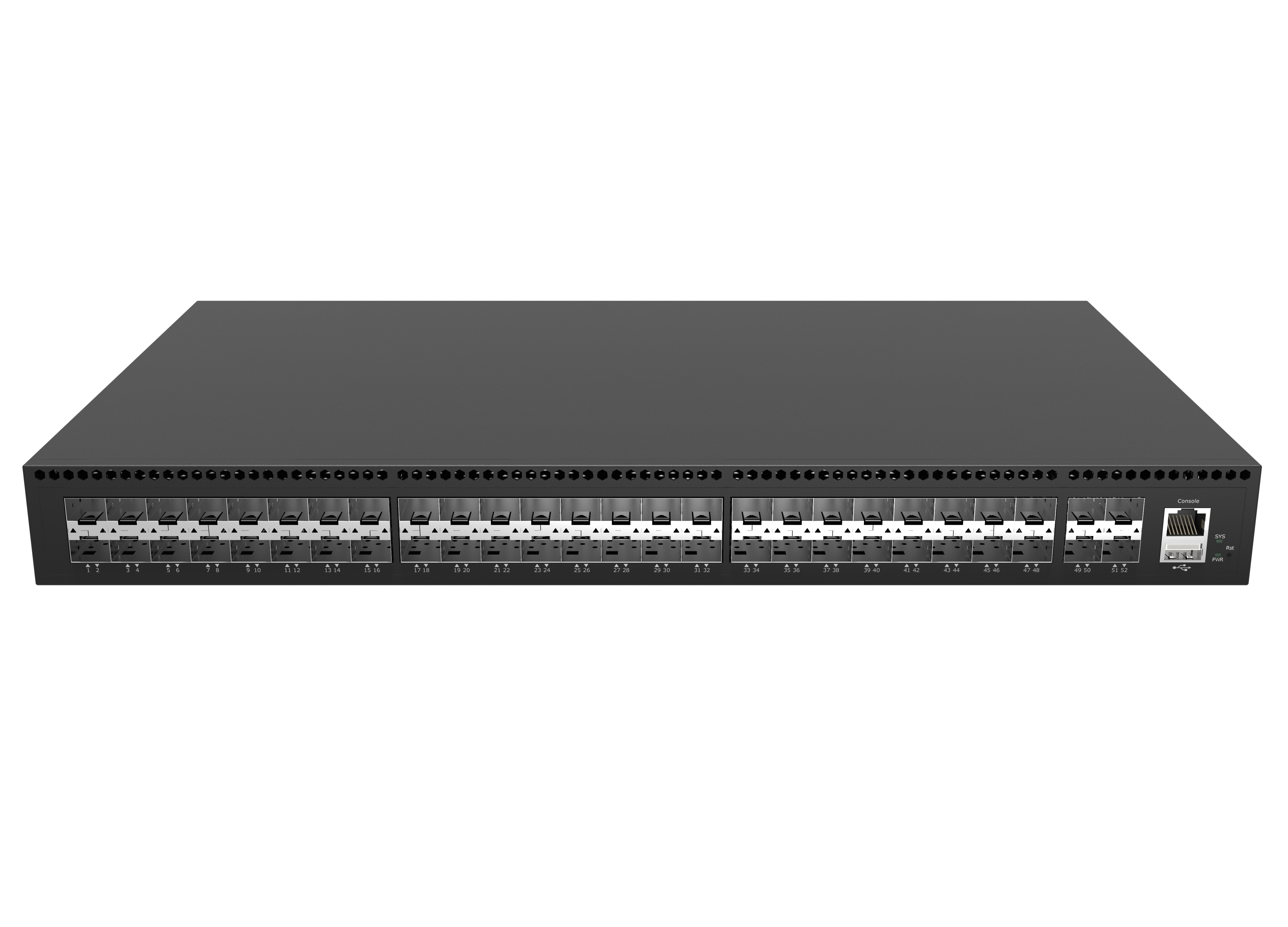 STC-448XGGMO 48-port all-fiber L3 managed switch dual AC USB Console
