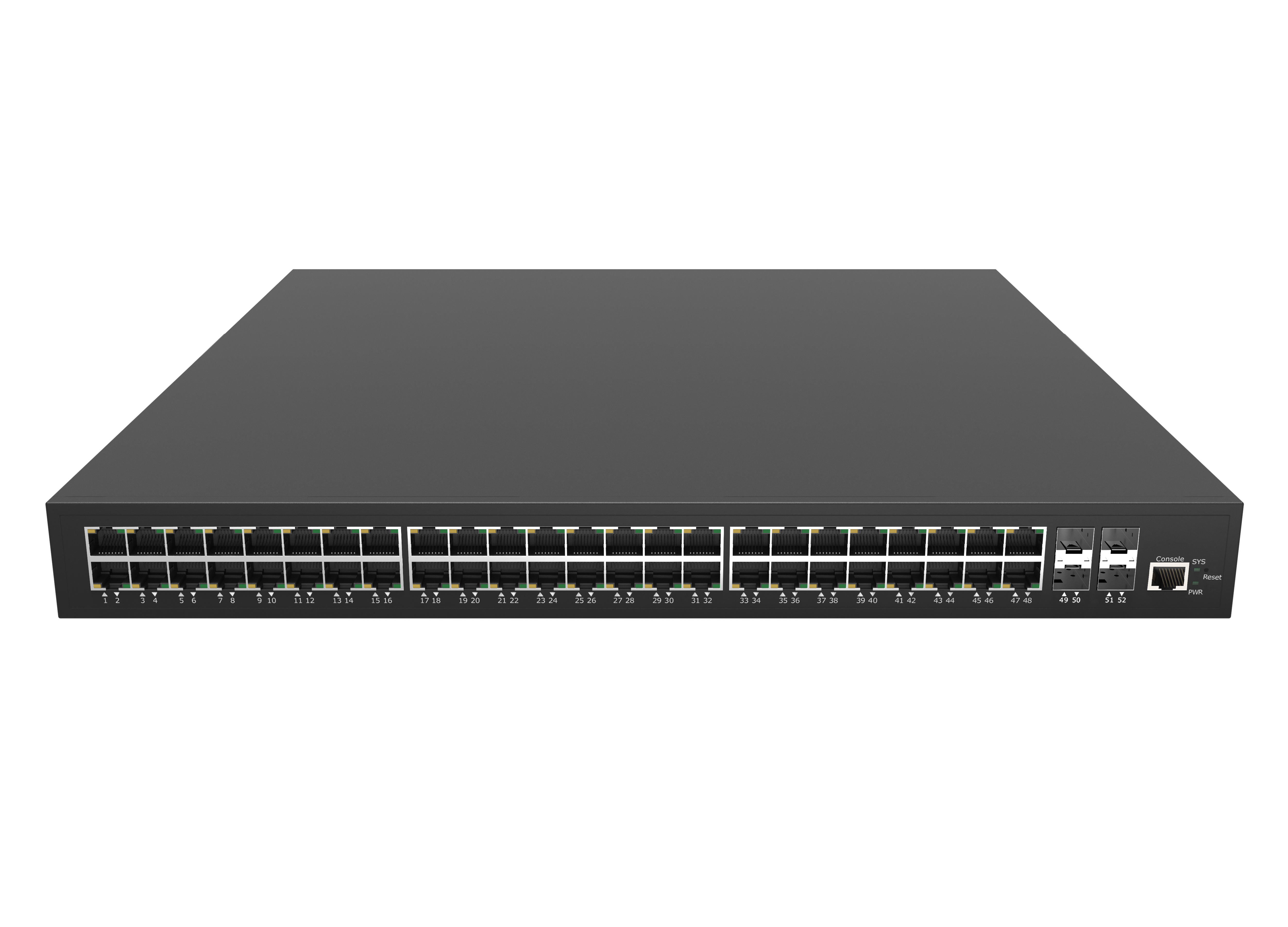 STC-448XGGPM-4BT-740W 48-port PoE++ managed switch 4x90W BT 10G SFP+ 1U rack